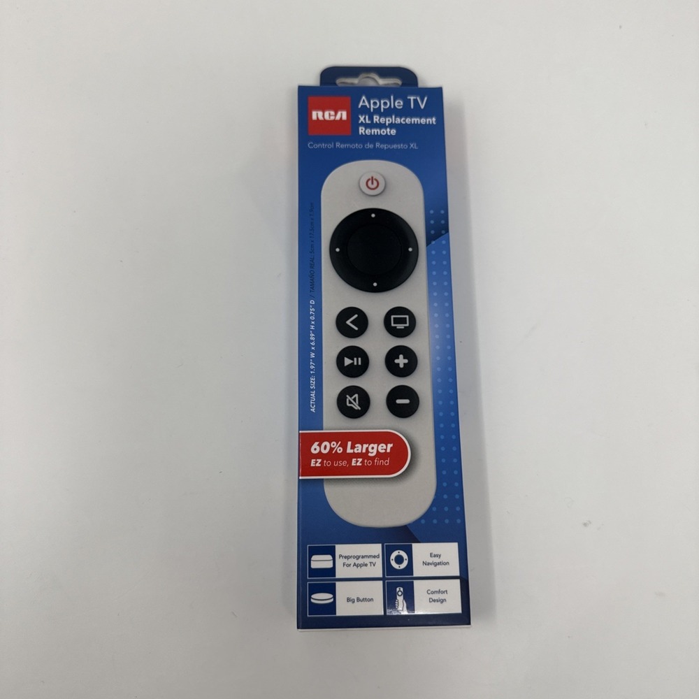 RCA APPLE TV Replacement Remote XL 60% Larger‎ Easy To See Easy To Find